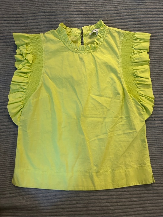 English Factory Tops - English Factory Neon Yellow Ruffle Sleeve Blouse